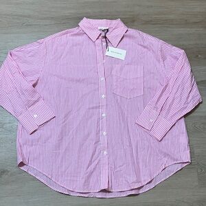 Classic Pink Striped Mimosa Button-Down Shirt